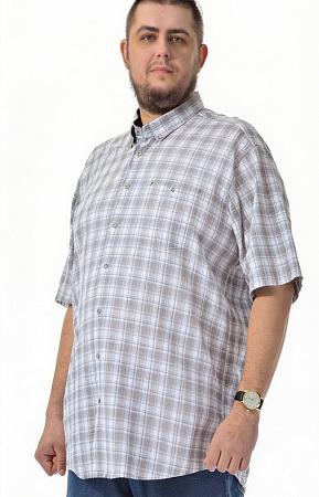 Рубашка в бежевую клетку