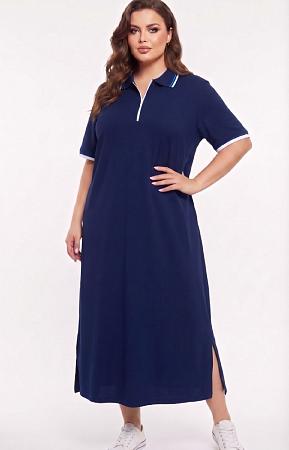 Платье поло черное на молнии