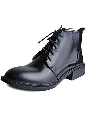 Ботинки черные лаковые на молнии и шнурках