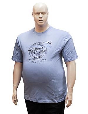 Футболка голубая принт