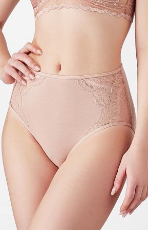 Трусики с кружевом бежевые