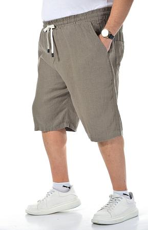 Бриджи из льна цвета хаки