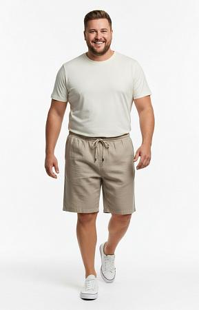 Бежевые бриджи из льна