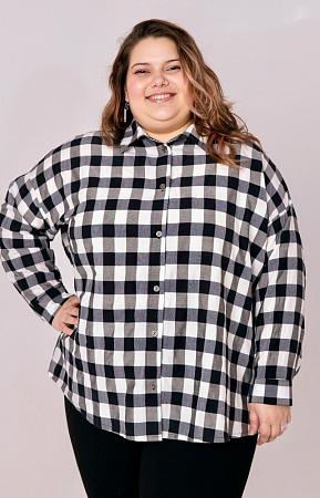 Рубашка черно белая клетка