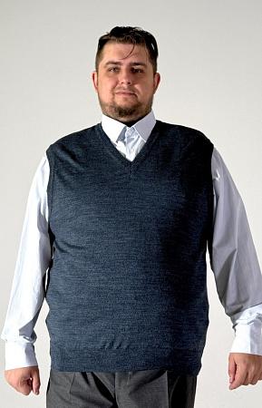 Жилет синий вязаный