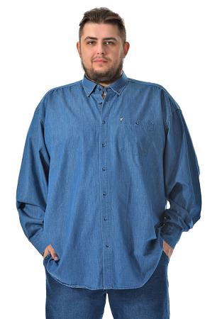 Джинсовая темно голубая рубашка