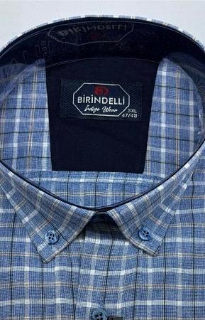 Рубашка лён в клетку