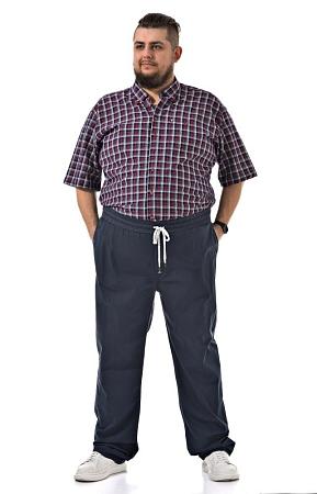 Льняные брюки синие