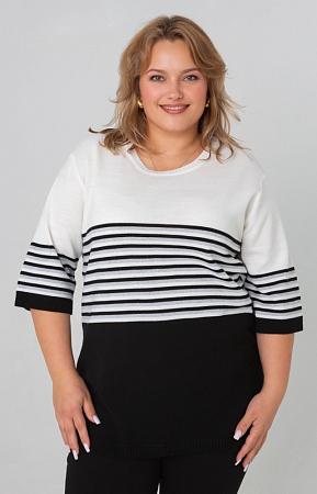 Джемпер черный в полоску