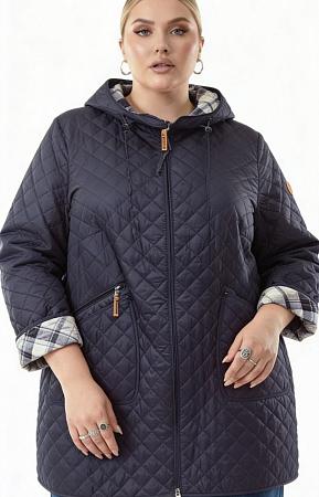 Куртка стеганая синяя женская