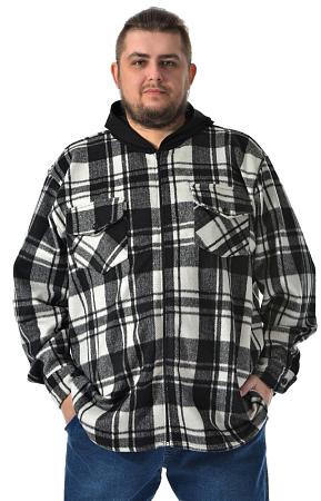 Рубашка ветровка черно белая в клетку