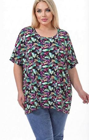 Футболка черная с цветами