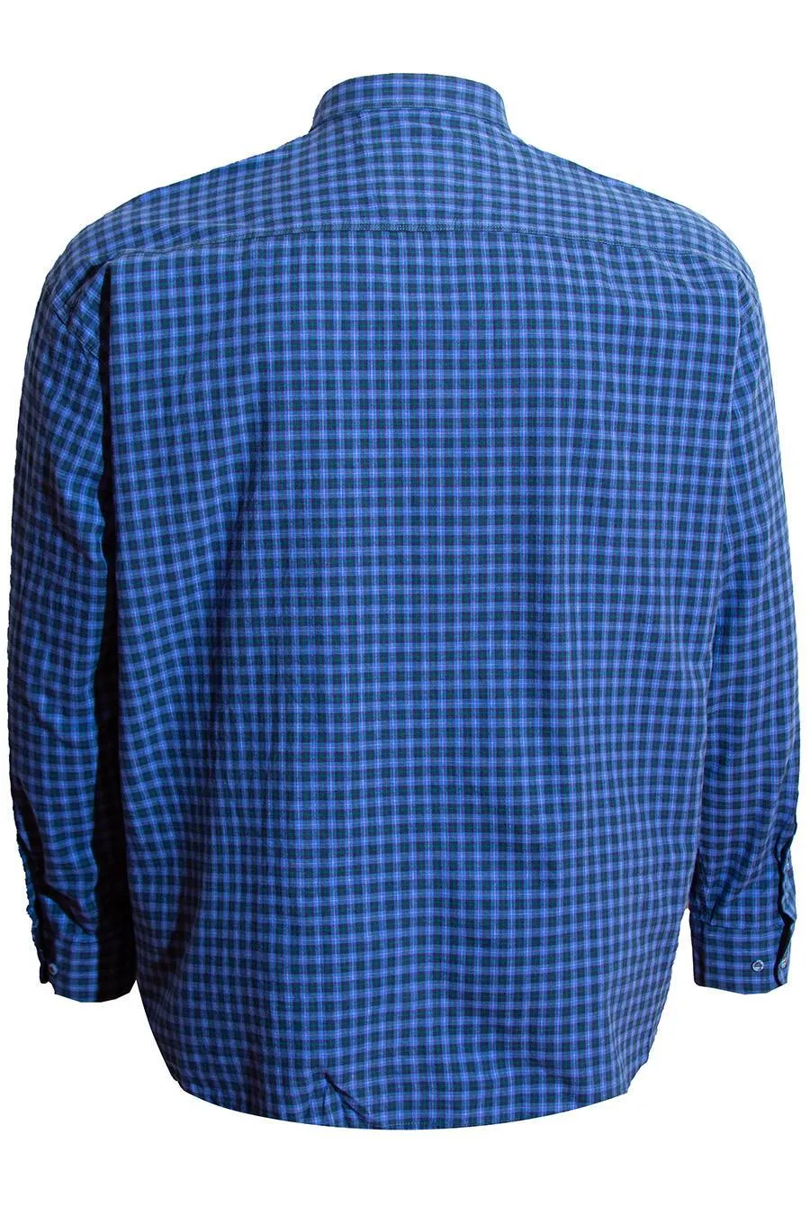 Рубашка в клетку (сине-голубую) большого размера