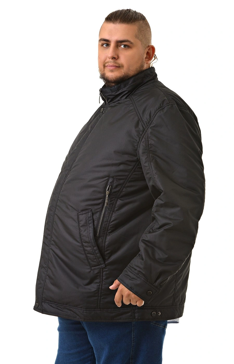 Куртка Порто чёрная большого размера