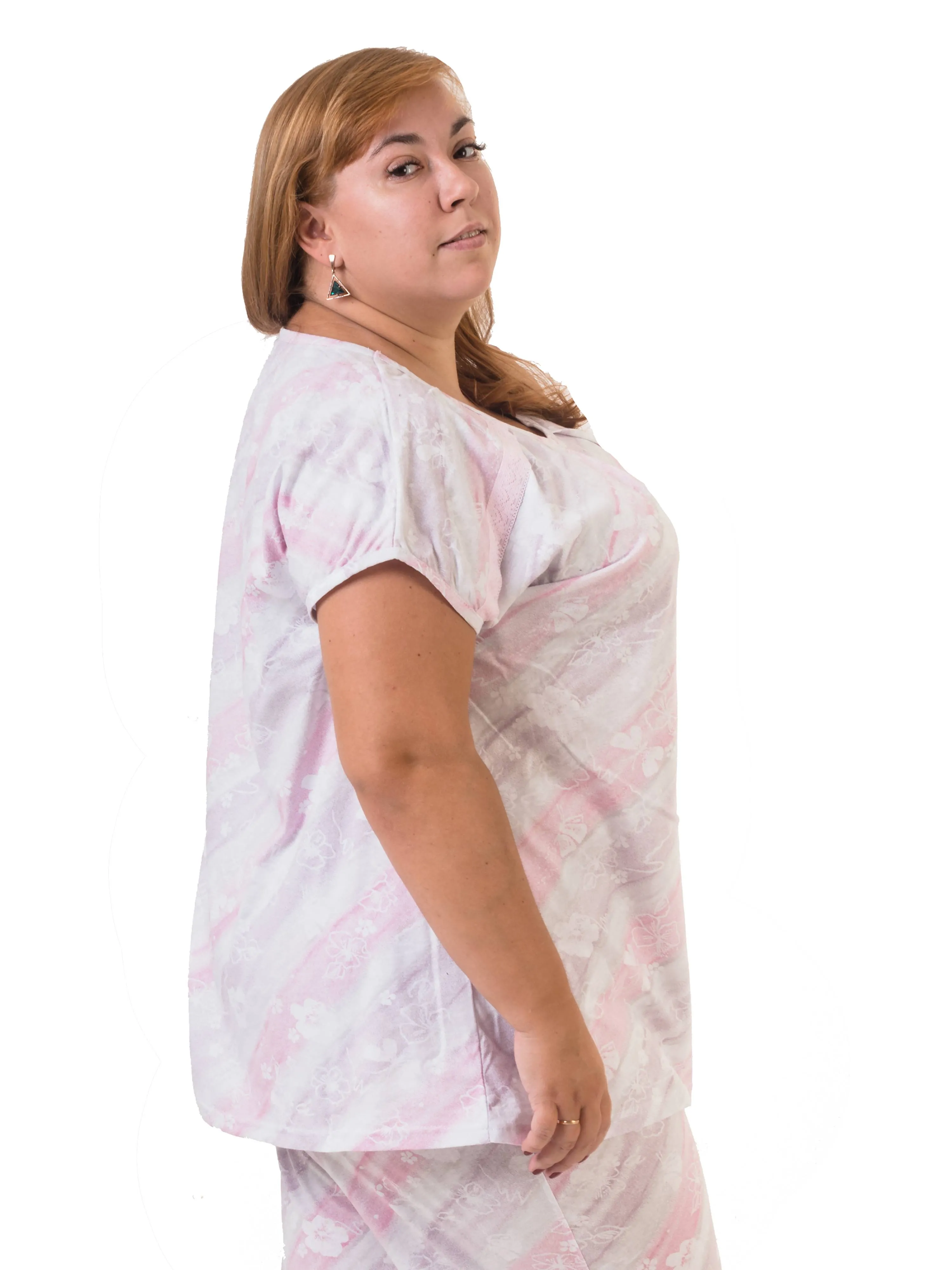Розовая пижама большого размера