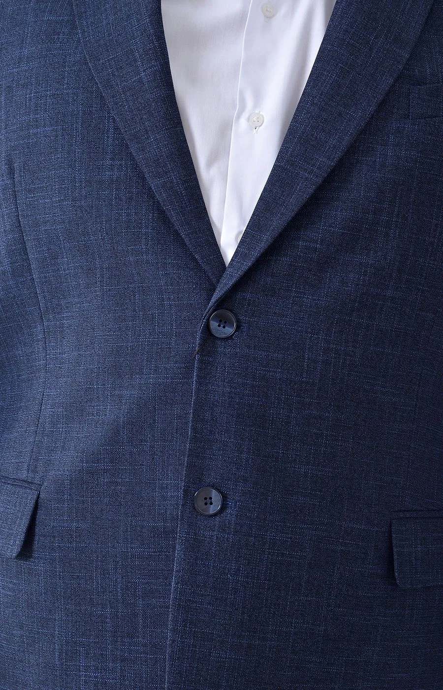 Пиджак тёмно-синий с синим штрихом большого размера