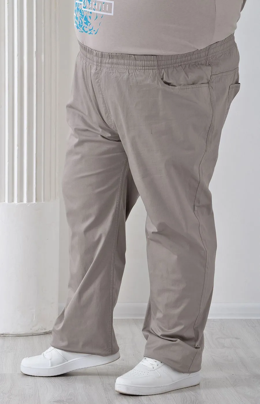 Габардиновые брюки Divest серые большого размера