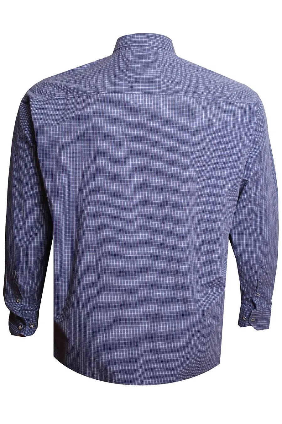 Рубашка серо-голубая в клетку большого размера