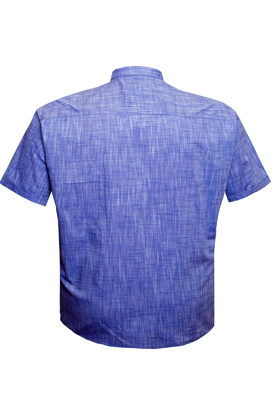 Рубашка синяя из льна большого размера