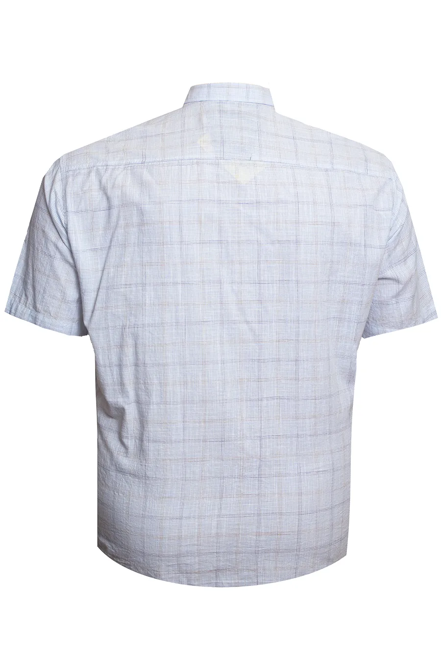 Рубашка лен Birindelli белая в клетку 07-418 большого размера