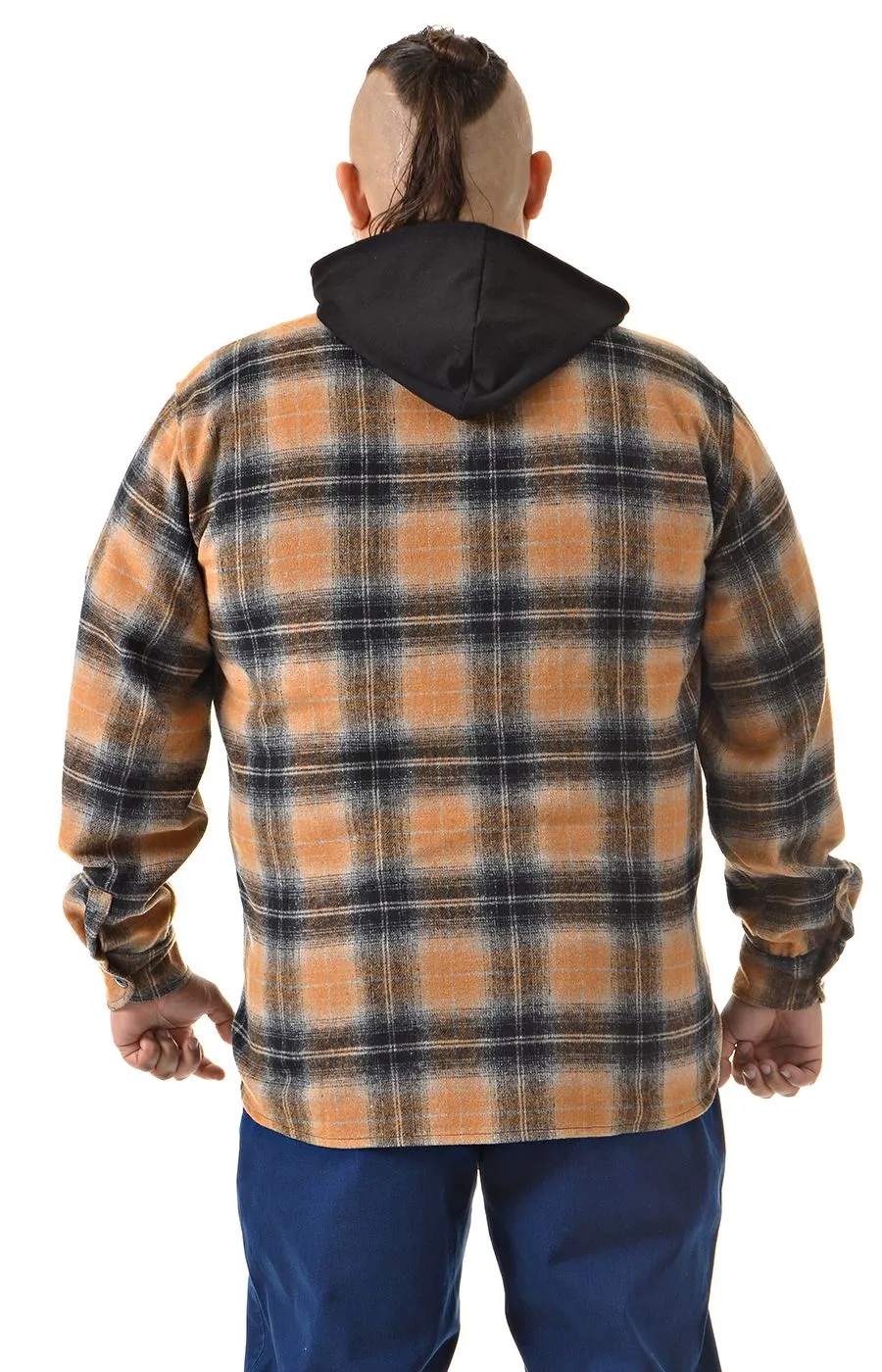Ветровка-рубашка в клетку с накладными карманами большого размера