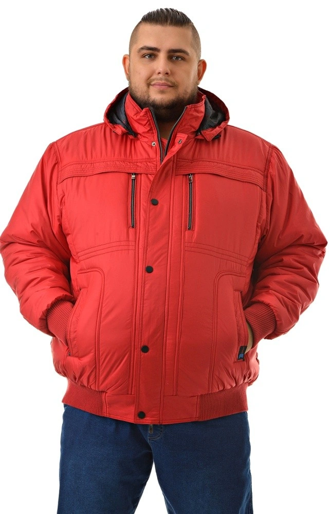 Куртка DEKONS красная с капюшоном большого размера