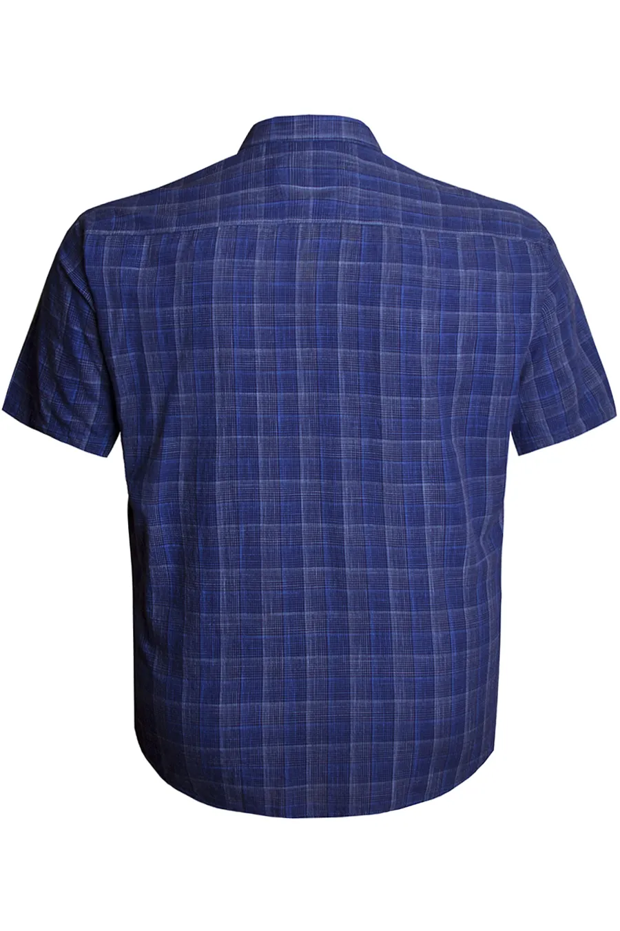 Рубашка из синего льна большого размера