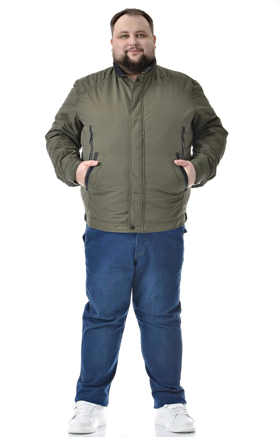 Куртка Порто хаки большого размера