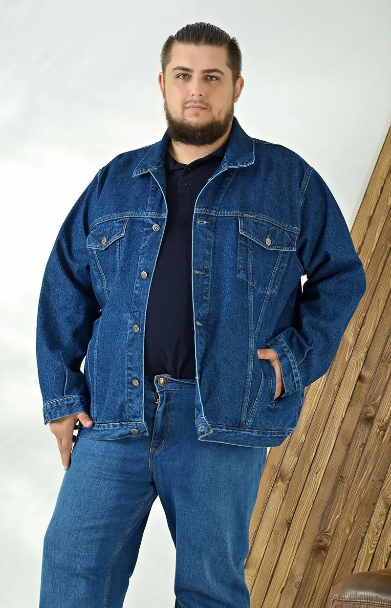 Классическая куртка джинс большого размера