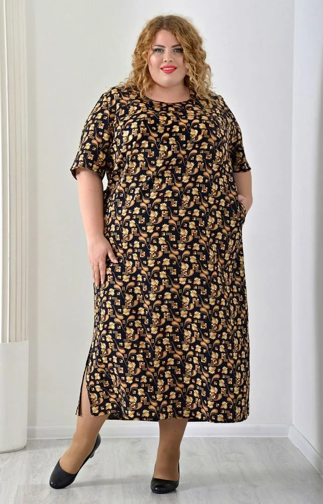 Платье из штапеля – купить недорого в интернет-магазине «Большие Люди»  (арт. -2931107)