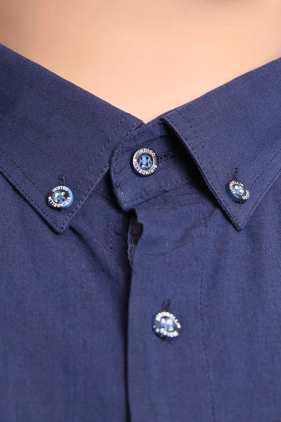 Рубашка Birindelli однотонная тёмно-синяя большого размера