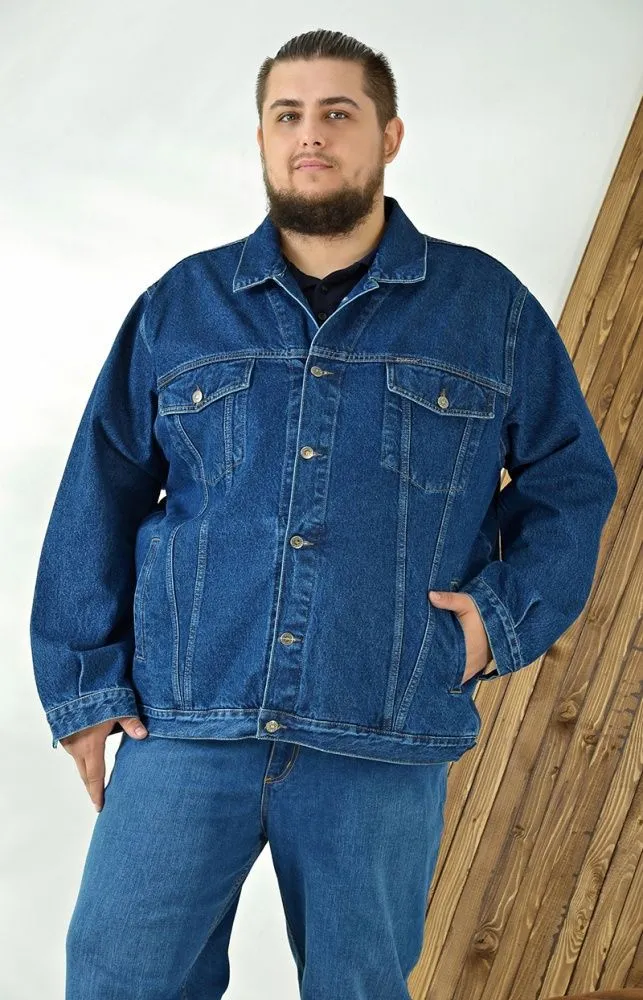 Классическая куртка джинс большого размера