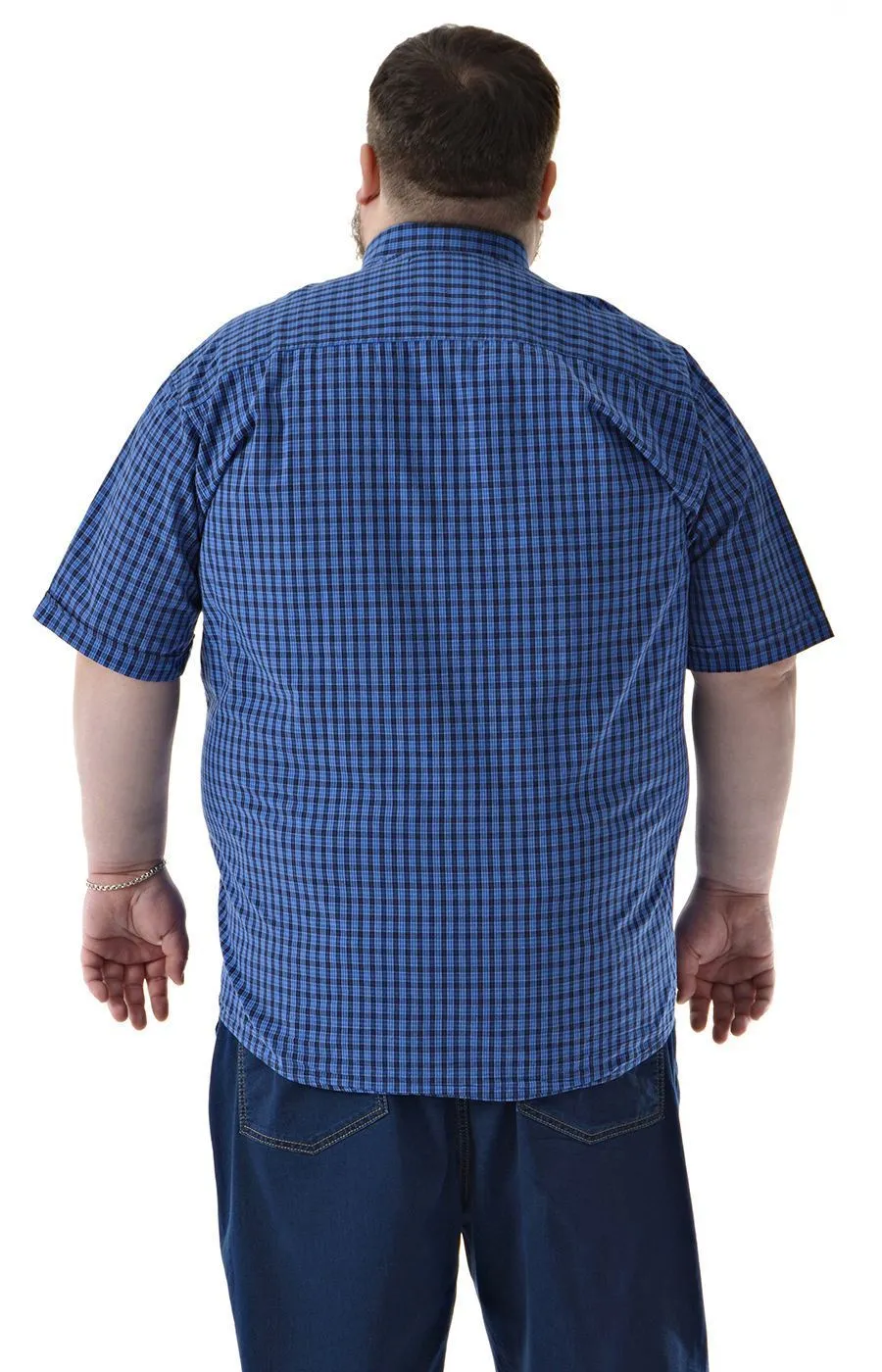 Рубашка синяя в клетку Castelli  большого размера
