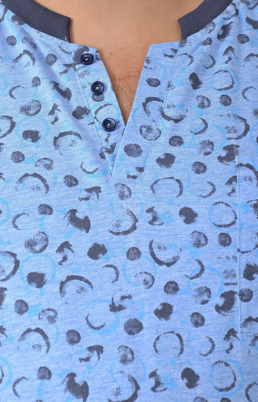 Регбийка голубая с серыми кружочками большого размера