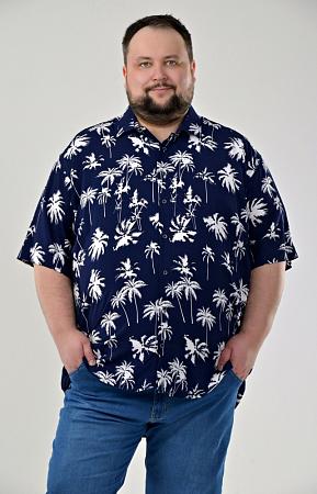 Рубашка синяя с пальмами